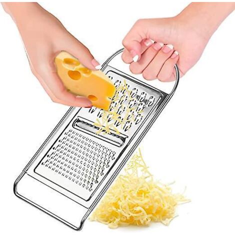 Professionelle 3-in-1-Küchenreibe aus Edelstahl, 29 cm, Küchenhelfer zum Reiben von Gemüse, Käse, Kartoffeln, groß
