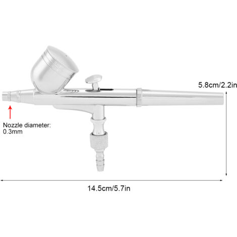 Professionelle 7-ml-Schwerkraft-Airbrush mit zwei 0,3-mm-Düsen für Kunst, Modellbau und Kosmetik