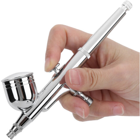 Professionelle Airbrush-Pistole für Permanent Make-up, Konditorei und Maniküre – Silber-Finish