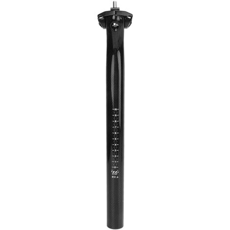 Professionelle Aluminium-Sattelstütze mit Doppelnagelkopf, 3K-Carbonfaser-Optik, glänzend schwarz, 31,6 x 350 mm / 1,24 x 13,78 Zoll