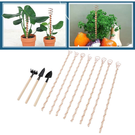 Professionelle Elektrokultur-Pfähle, Kupferspulenantennen-Set, 8er-Pack – 37 cm, Holz und Kupfer – zur Optimierung des Pflanzenwachstums im Gemüsegarten