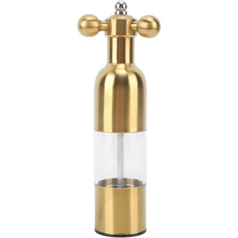 Professionelle goldene Pfeffermühle mit verstellbarem Keramikmahlwerk – manuelle Mühle für Salz und Pfeffer, wiederverwendbar
