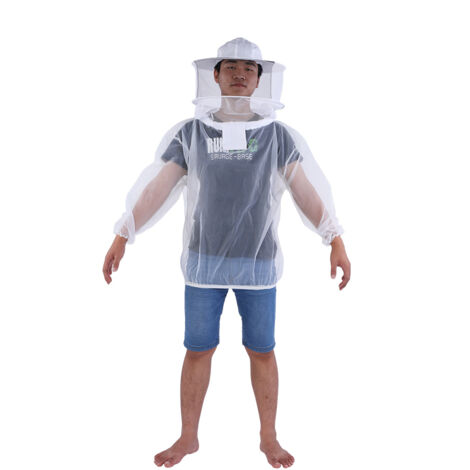 Professionelle Imkerjacke mit transparentem Schleier – Imker-Schutzanzug mit Kapuze