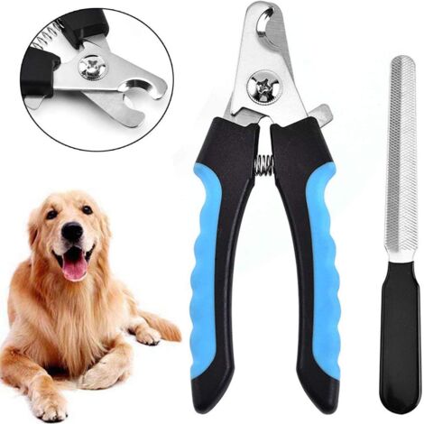 Professionelle Krallenschere für Hunde und Katzen, inklusive Nagelfeile für Hunde, Katzen, Vögel und alle Krallengrößen, mit Sicherheitsverriegelung und Nagelfeile