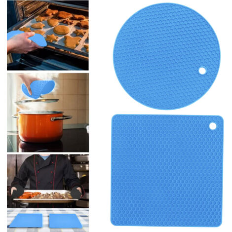 Professionelle sechseckige Silikonisolierung – 5er-Pack (2 rund, 3 quadratisch), blau, 403 g, -40 bis 230 °C