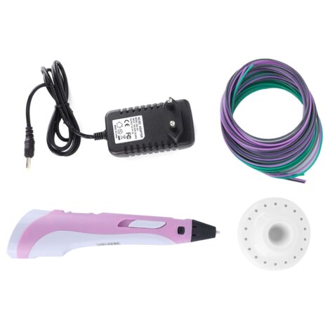 Professioneller 3D-Stift mit OLED-Display, PLA/ABS-kompatibel, für DIY-Projekte, Jugendliche und Erwachsene, EU-Stecker 100–240 V, Pink
