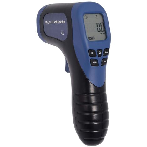 Professioneller digitaler Tachometer Drehzahlmesser, Handheld LCD Digital Laser Umdrehungsmesser Tachometer, Berührungsloser Drehzahlmesser, Drehzahlmesser, Reflektierendem Klebeband-Blau