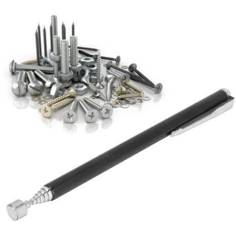 Professioneller, einziehbarer Magnetstift – 2-Pfund-Lötkolben aus Edelstahl, schwarzer Clip (12,5–65 cm) – Greifwerkzeug für Metallgriffe in engen Zwischenräumen
