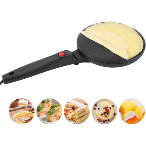 Professioneller elektrischer Crêpe-Maker  20 cm (8 Zoll) Antihaft-Pfanne  Für Tortillas, Tacos und Pfannkuchen  ABS & Aluminiumlegierung  600 W, 170 °C, 42 cm  Schwarz