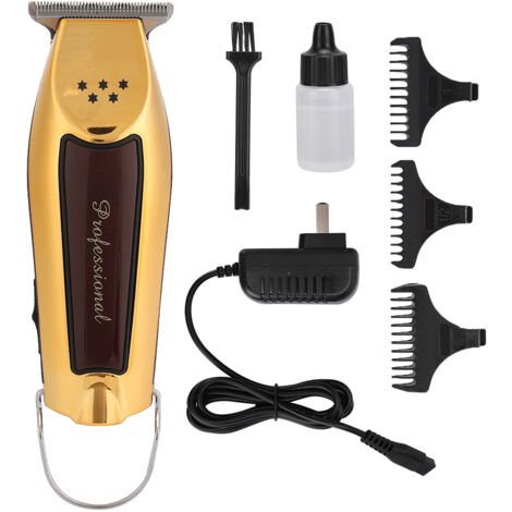 Professioneller elektrischer Haarschneider, Haarschneidemaschine, 100–240 V, US-Stecker, vergoldet