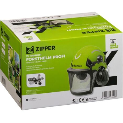 Professioneller Forsthelm mit Visier und Ohrenschutzern Zipper zi-fhprofi