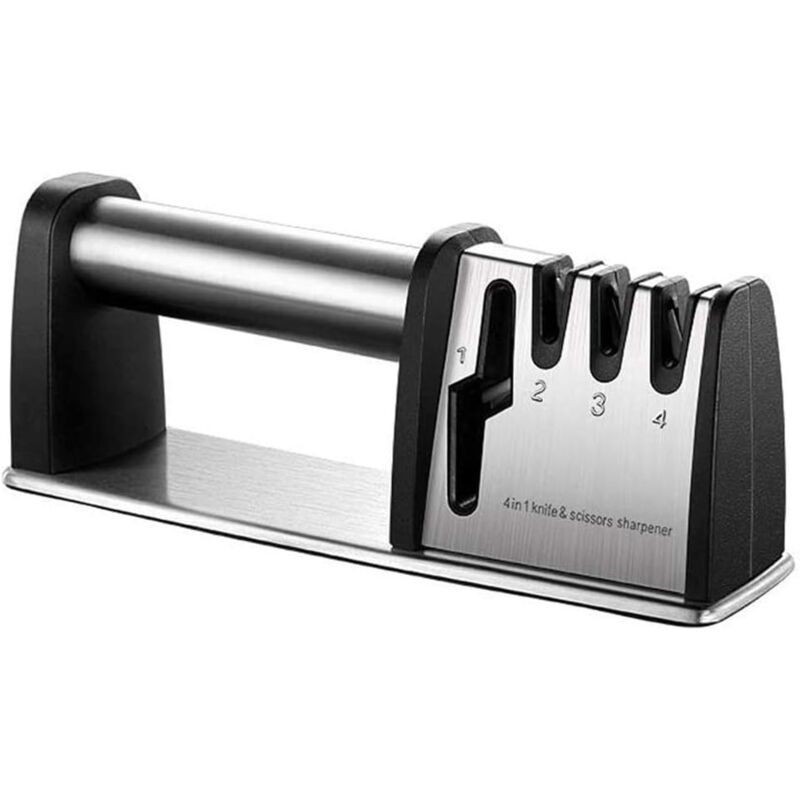 Image of Professioneller Messerschärfer, Messerschärfer, 4-in-1 Küchenmesserschärfer, Diamant-Wolframstahl