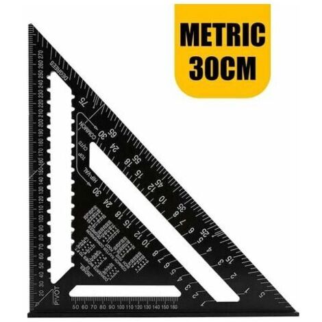 Professioneller metrischer Dreieckswinkel für Holzbearbeitung, Winkelmesser, Geodreieck, hochpräzises Messwerkzeug aus Legierung – 30 cm
