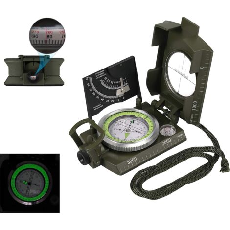 Professioneller Militärkompass aus Metall, wasserdicht, IP65, Zielkompass mit Neigungsmesser und Tragetasche für Camping, Jagd, Wandern, Geologie und andere Outdoor-Aktivitäten