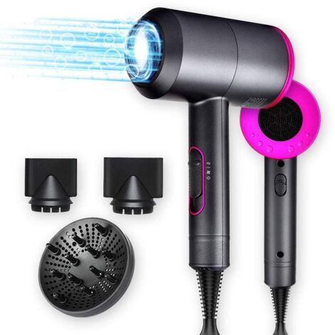 Professioneller Negativ-Ionen-Haartrockner mit Diffusor, ideal für Kinder, perfekt für Reisen, Zuhause und Studentenwohnheime – schwarz, rot, pink