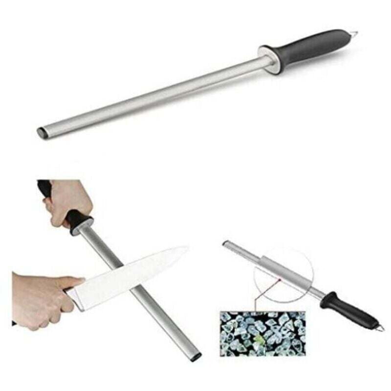 Image of Professioneller ovaler Wetzstahl 38 cm, Diamant-Messerschärfer für Küchen- und Fleischermesser