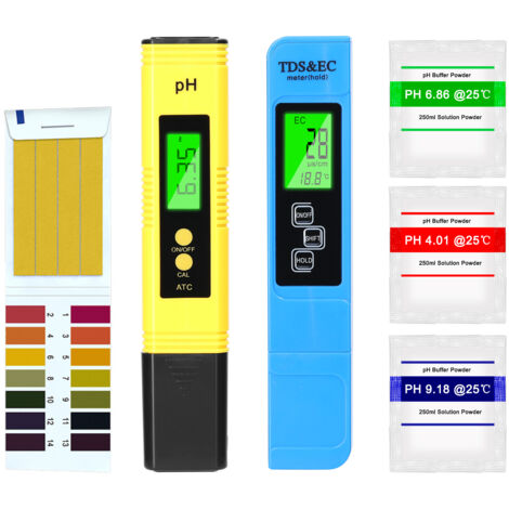METERK Professioneller PH-Tester TDS/EC-Teststift Multifunktionales Wasser-PH-Testwerkzeugset Handheld-Wassererkennungsgerät-Kit