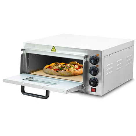 Professioneller Pizzaofen Pizzabackofen Pizzamaker Elektrisch 2000W mit Steinplatte , Gastro Steinbackofen für Pizza, Brot und Backwaren, Leistung 2000 Watt, Temperatur bis zu 350°C