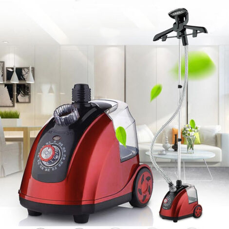 Professionelles 1800-W-Standbügeleisen – mit Kleiderbügel und Hausstaubmilbenfilter – großer Wassertank – rotes ABS