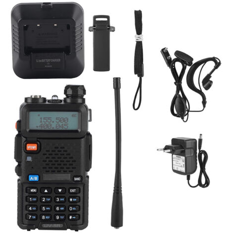 Professionelles 5W UV-5R Dualband-VHF/UHF-Funkgerät, tragbar, mit EU-Ladegerät (100–240 V)