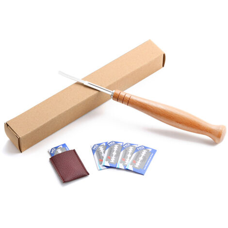 Professionelles Brotmesser zum Einschneiden von Teig, Bäckermesser mit schützender Lederscheide
