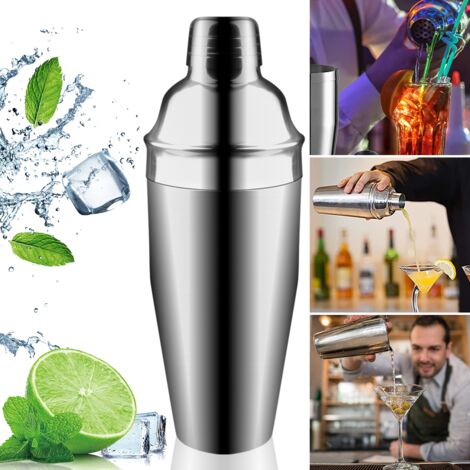 Professionelles Cocktailshaker- und Martini-Sieb-Set aus Edelstahl – 750 ml