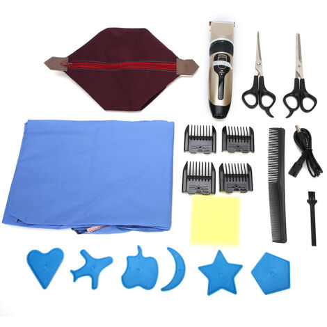 Professionelles Haarstyling-Set mit wiederaufladbarem Haarschneider, Schere, Kamm und Schürze