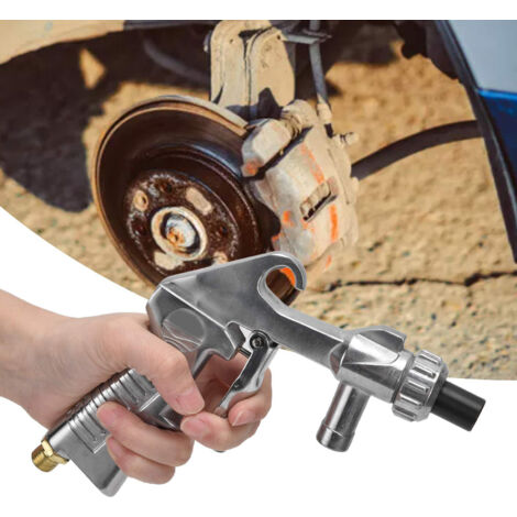 Professionelles industrielles pneumatisches Sandstrahlgerät mit Pistolen, Schläuchen und Düsen zum Entlacken und Renovieren – Aluminium + Keramik, 85 cm Schlauch, 6 mm Düsen, 890 g, Schwarz + Silber, 