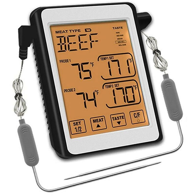 Image of Professionelles Kochthermometer mit Sonde und LCD-Display für die Küche