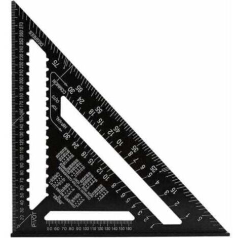 Professionelles metrisches Dreiecksquadrat, 30 cm/300 mm hochpräzises Zimmermannsquadrat, Zimmermannswinkellineal aus Aluminiumlegierung, Holzbearbeitungsmesswerkzeug, Geschwindigkeitsquadrat, Schwarz