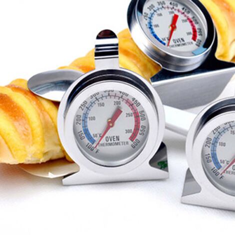 Professionelles Ofenthermometer, Edelstahl, Dualskala Celsius/Fahrenheit (50–300 °C, 100–600 °F) zum Kochen, Grillen und Räuchern