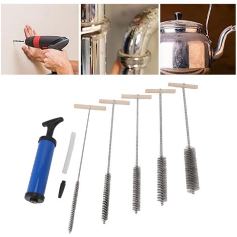 Professionelles Pfeifenreiniger-Set mit Bürsten in verschiedenen Größen (8–25 mm) aus ABS/Edelstahl und Gebläse, 6-teilig, für die gründliche Reinigung von Pfeifen.