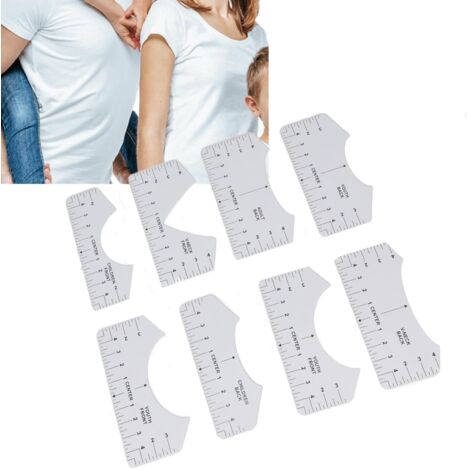 Professionelles PVC-Ausrichtungshilfe-Set mit 9 Konturquadraten für DIY-T-Shirt-Designs (Rund/V)