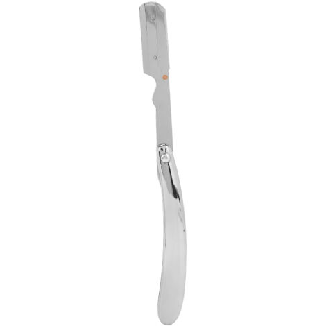 Professionelles Rasiermesser aus Edelstahl für Friseure und den Heimgebrauch, glänzend silberfarbene Oberfläche (Klinge nicht im Lieferumfang enthalten)