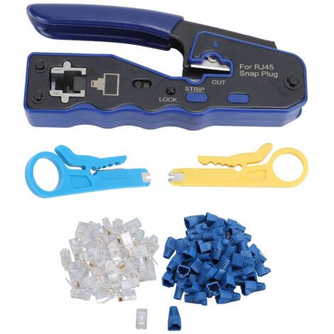 Professionelles RJ45 CAT6 Crimpwerkzeug mit Drahtschneider und Abisolierzange – Netzwerkverbindungswerkzeug