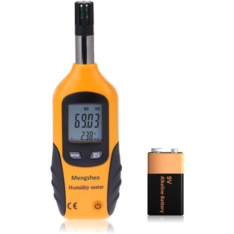 Professionelles Temperatur- und Feuchtigkeitsmessgerät – mit Taupunkt- und Feuchtkugeltemperaturanzeige – Batterie im Lieferumfang enthalten
