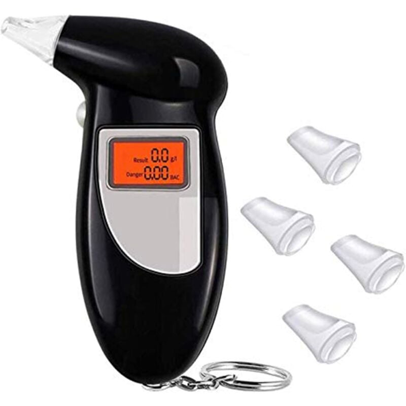Image of Professionelles tragbares elektronisches Alkoholtestgerät - 4 Mundstücke