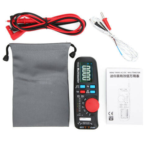 Professionelles True-RMS-Multimeter mit 6000 Zählern, misst Wechsel- und Gleichspannung, Stromstärke und Widerstand.