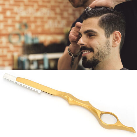Professionelles, vergoldetes Haarausdünnungsmesser aus Stahl – Tragbarer Haarrasierer
