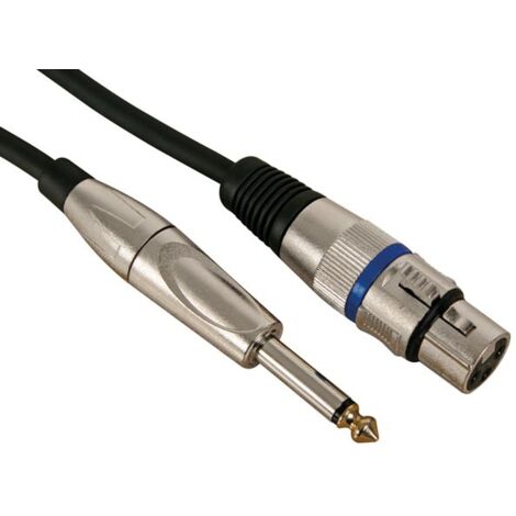 PROFESSIONELLES XLR-KABEL, XLR-BUCHSE AUF 6.35mm-MONO-KLINKENSTECKER (10m)
