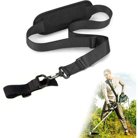 Professionnel Harnais de Débroussailleuse Sangles d'épaule Réglables Universel Bandoulière Tondeuse Nylon pour Motorsense,Tondeuse à Gazon (Noir) Noir -