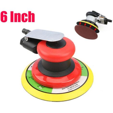 Professionnel Ponceuse excentrique à air comprimé, polisseuse pneumatique à double action haute performance mini avec, 10000 tr/min (15,2 cm)