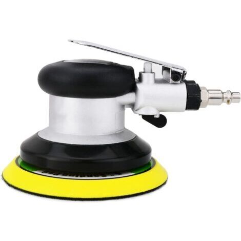 Professionnel Ponceuse excentrique à air comprimé, polisseuse pneumatique à double action haute performance mini avec, 13500 tr/min (Argent 125mm)