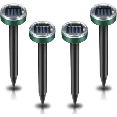 Répulsif Solaire Ultrason Anti-Taupe - Lot De 4, Étanche IP65, Anti
