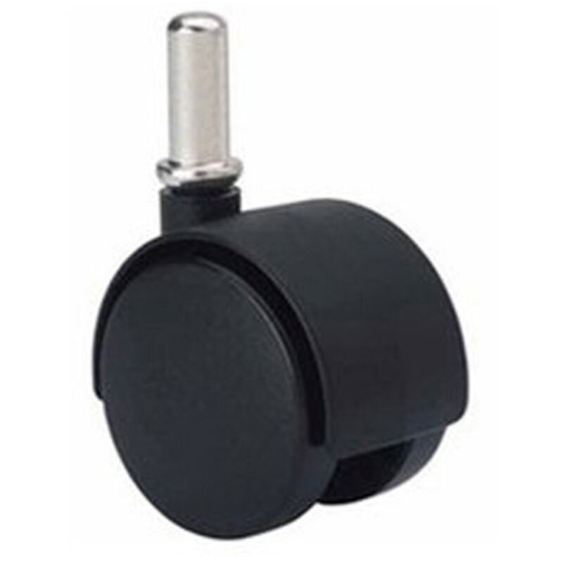 Roue double plastique noire 50mm axe lisse m8 1-0130 alex