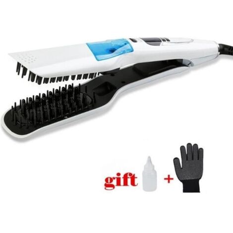 Professionnel vapeur rapide cheveux lisseur peigne vaporisateur vapeur fer plat défriser les cheveux brosse outils de coiffure LCD n