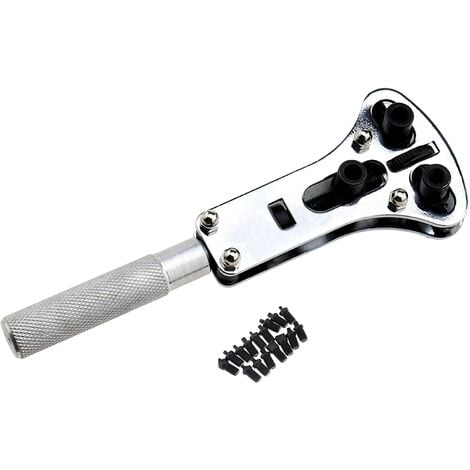 Professionnelle Ouvre Boîtier de Montre Retour Couvercle Réparation Outil de Dépose Clé Vis Kit d'ouverture avec Vis Démontage 6 Jeux de 18 Pinces pour Changeur de Batterie d'horloger