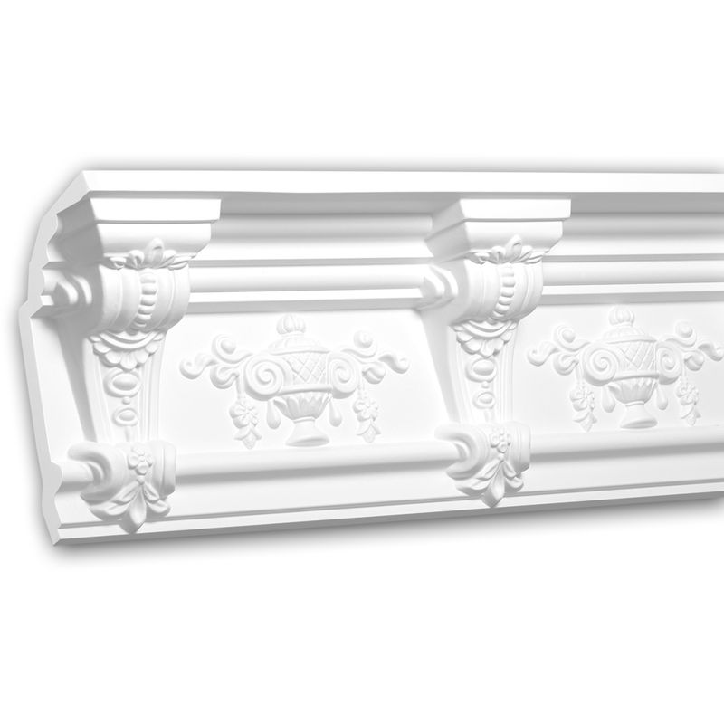 Cornice Moulding 150280 Profhome Decorative Moulding Crown Moulding Coving Cornice timeless classic design white 2 m