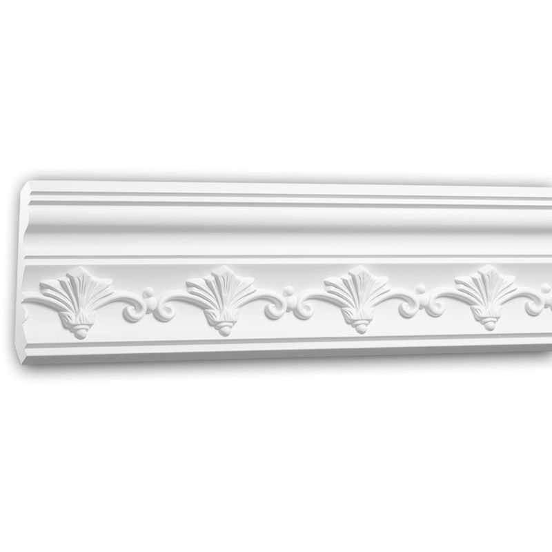 Profhome Decor - Cornice Moulding 150284 ative Moulding Crown Moulding Coving Cornice Neo-Empire style white 2 m - white