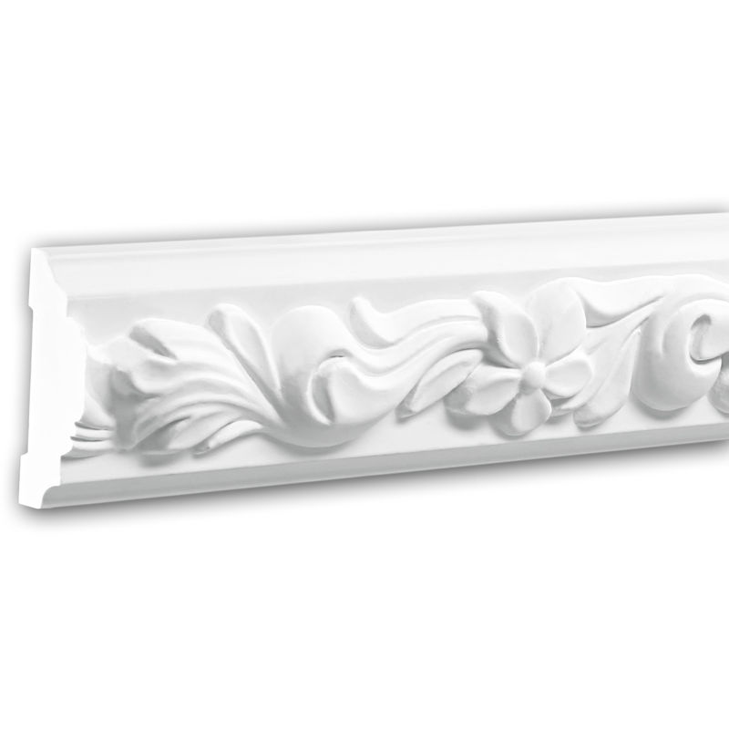 Profhome Decor - Panel Moulding 151326 Profhome Dado Rail Decorative Moulding Frieze Moulding Rococo Baroque style white 2 m